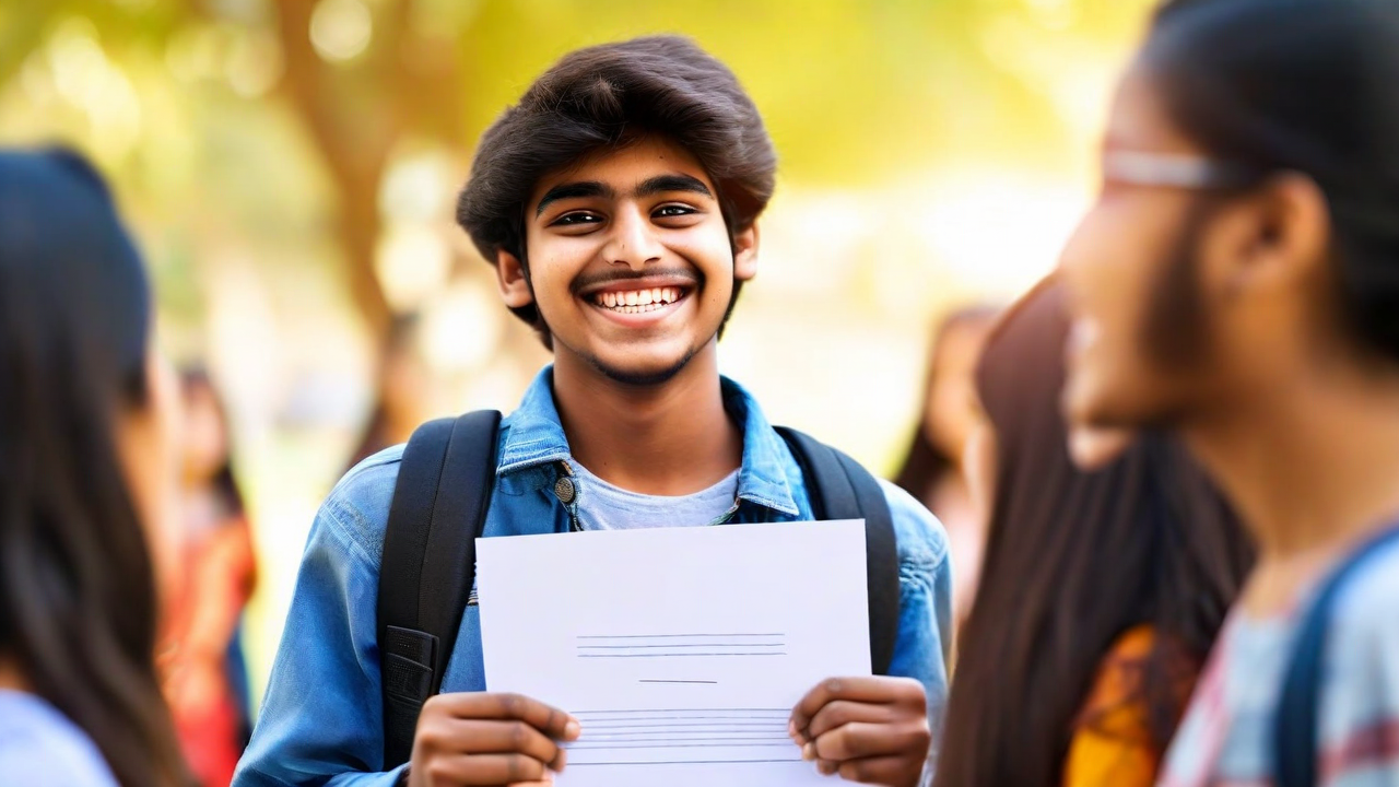 Student celebrating graduation with diploma